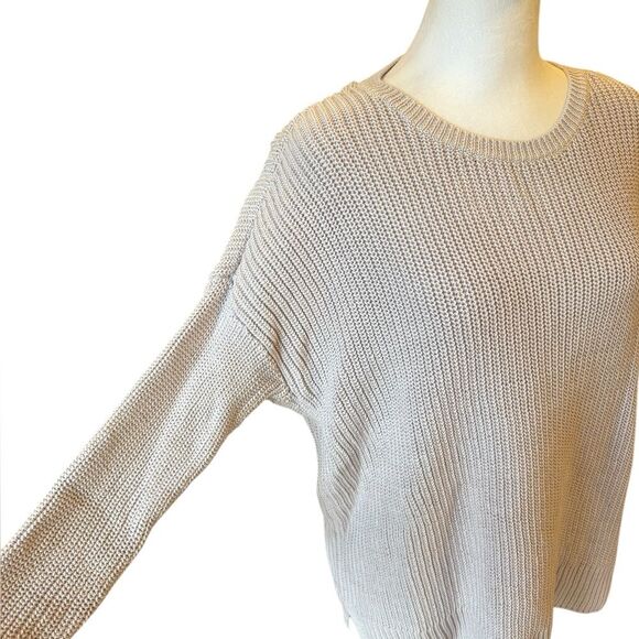 Eileen Fisher Organic Cotton Round Neck Sweater Size Small Cream Pale Purple - Picture 4 of 10